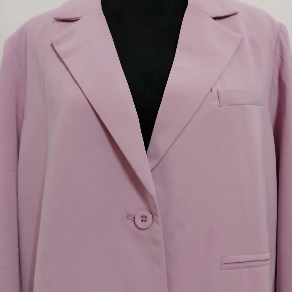 Lavender Single-Breasted Blazer Jacket - Picture 3 of 9